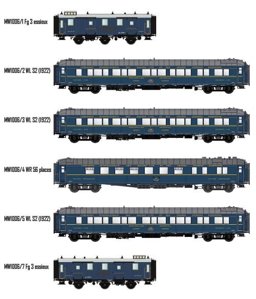 L.S. Models MW1006 6er Set Personenwagen CIWL, EP.II, Bombay Express, IB